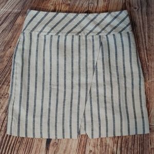 J Crew Striped Linen Skirt Size 4